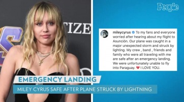 Miley Cyrus repülőgépébe villám csapott