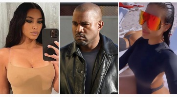 Ye West egy Kim Kardashian hasonmással sétálgat