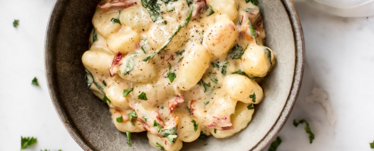 Aszalt paradicsomos, bazsalikomos gnocchi