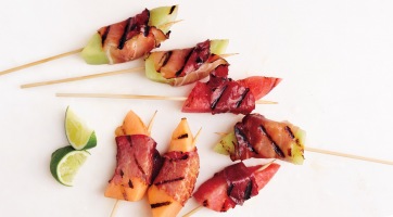Baconbe tekert grillezett dinnye