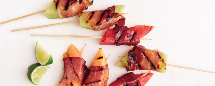 Baconbe tekert grillezett dinnye