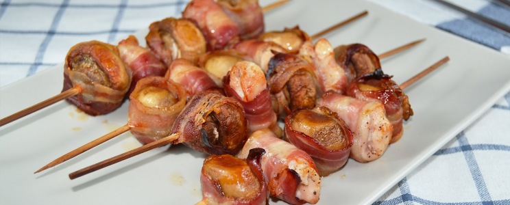 Baconbe tekert grillezett gomba