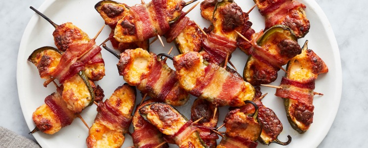 Baconbe tekert grillezett jalapeno