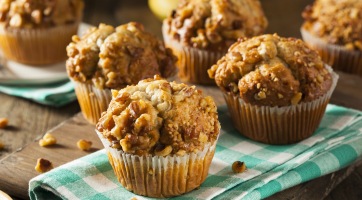 Diós-banános muffin