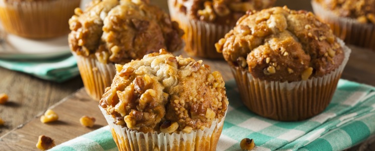 Diós-banános muffin