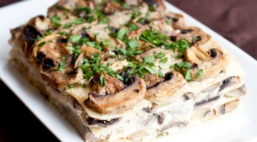 Gombás lasagna