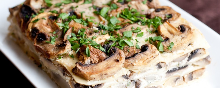 Gombás lasagna