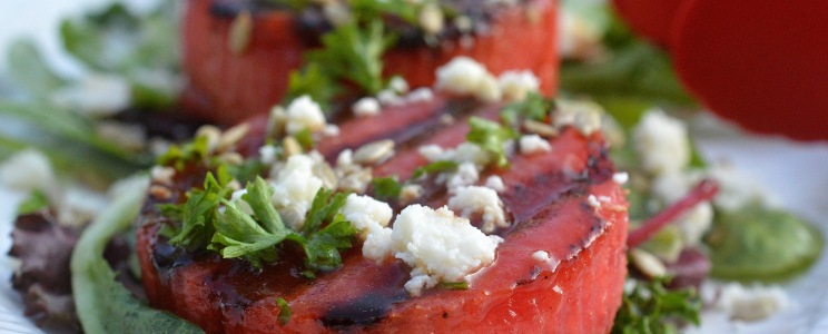 Grillezett görögdinnye feta sajttal