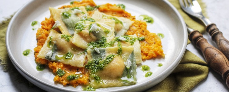 Medvehagymás ravioli