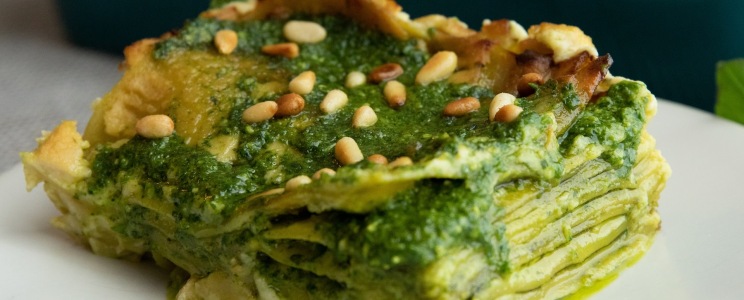 Pestós lasagne