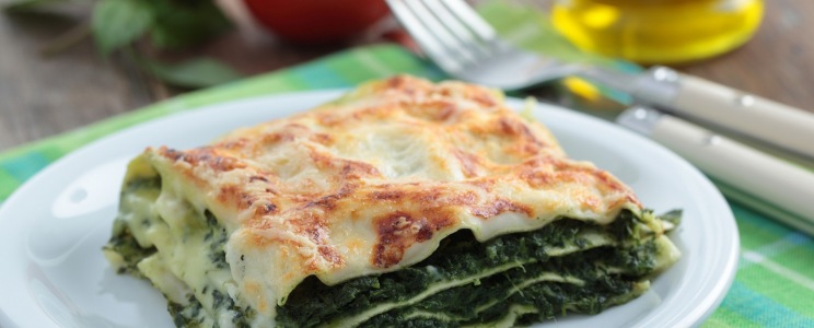 Spenótos lasagne