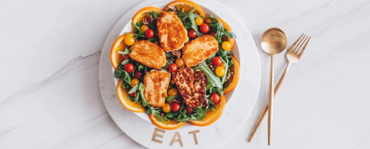 Sült mézes halloumi sajt