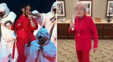 Egy idősotthon lakói újrakreálták Rihanna Super Bowl-műsorát